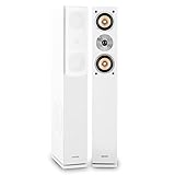 auna Linie 501 FS-WH - 3-Wege Passive Standlautsprecher Standboxen, HiFi Lautsprecher Boxen, 140 Watt RMS, 8' Tieftöner, 2x4 Mitteltöner, 1' Hochtöner, weiß