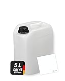 Trevendo Wasserkanister 5 Liter (DIN 45, Ø35 mm) - Vielseitig einsetzbar, robust und sicher - Lebensmittelecht - BPA-frei - Ideal für Camping, Reisen und mehr - inkl Beschriftungsetikett