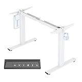 FlexiSpot Höhenverstellbarer Schreibtisch Gestell mit 2 Haken und Höhenmemory-Funktion & LED-Höhenanzeige, Elektrisch höhenverstellbare Tischbeine (Weiß)