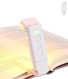 PERMUST Leselampe, Leselampe buch klemme, Buchlampe, Leselampe Bett USB Wiederaufladbare, Leselicht mit 9 LED Leselampe Buch mit 3 Farben Temperaturen & 5 Helligkeitsstufen, Glasfaser-Membranen