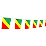 Kongo-Flagge, kongolesische Flagge, 14 x 21 cm, Party-Dekoration, für Innen- und Außenbereich, 4,8 m, 20 Mini-Flaggen.