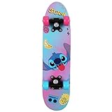 Kinder-Holzskateboard 61cm, rutschfest, leicht und stabil 20-50kg (61cm, Stitch)
