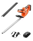 VEVOR Elektrische Heckenschere, 1200 U/min, Heckentrimmer für niedrige Äste, 20 V 2 A Akku, Elektroheckenschere mit 51 cm Dual-Action-Klinge & sicherem Design, Gartenschere für die Rasenpflege im Hof