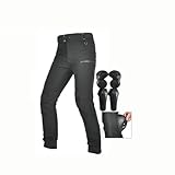 Motorrad-Radhose Mit Protektoren Wasserdichte Motorradjeans Verstellbare Hosenbeine for Fahrrad/Motocross(M)