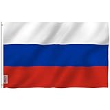Anley Fliegenbrise 3x5 Fuß Russland Flagge - Lebendige Farbe und UV-beständig - Leinwand Kopf- und Doppelnaht - Russische Föderation Nationalflaggen Polyester mit Messingösen 3 X 5 Ft