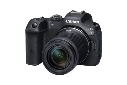 Canon EOS R7 Kamera spiegellose Camera + RF-S 18-150mm F3.5-6.3 is STM Objektiv (DSLR Upgrade, Hybridkamera, 4K/30p Videoaufnahmen, bis zu 15 B/s, WLAN) schwarz