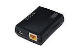 DIGITUS Fast Ethernet USB Netzwerk Server, multifunktional für NAS, USB-Hub, Drucker, DVD-Laufwerk, 1 Port, USB 2.0, 10/100 Mbit/s Netzwerk, RJ45, Schwarz (Die Verpackung kann vom Bild abweichen)