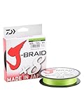 Daiwa J-Braid 8 Braid 0.13mm, 8,0kg/18lbs, 300m Chartreuse, rund geflochtene Angelschnur