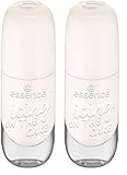 essence gel nail colour, Nagellack, Nr. 03, Weiss, langanhaltend, Expressergebnis, schnelltrocknend, natürlich, acetonfrei, vegan, ohne Mikroplastikpartikel, ohne Konservierungsstoffe, 2er Pack (8ml)