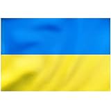 Ukraine Flagge 90 x 150 cm, 1/2/4 STK Ukrainische Flaggen Banner, AhfuLife Große Ukrainische Nationalflaggen für Paraden, Patriotische Aktivitäten, Garten (3 x 5 Ft Ukraine Flaggen 1 STK)