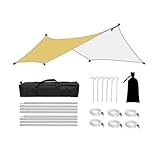 JTKSSCS Zeltplane 3x4m Camping Markise Outdoor Sonnenschirm Baldachin Überdachung Zelt Plane Sonnenschutz Pergola for Tourismus Garten Picknick(Khaki)