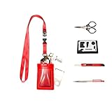 Multifunktionales 5-in-1-EDC-Werkzeugset mit Kartenhalter, Klappschere, Werkzeugkarte, Sicherheitsschneider und Kugelschreiber für Büro, Outdoor, Reiseutensilien (YSK05RD)