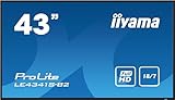 iiyama Prolite LE4341S-B2 108cm 42,5' Digital Signage Display IPS LED Panel Full-HD VGA HDMI Audio-in/Out USB2.0 RS-232c RJ45 Mediaplayer 18/7 schwarz
