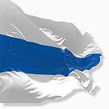 Weiß Blau Weiß Flagge Oppositionsflagge bzw. Anti-Kriegs-Fahne Russland: Robust und Witterungsbeständig mit Messing-Ösen und Verstärkten Nähten 100g/m² Stoffgewicht in Größe 90x150 cm