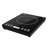 Cecotec Tragbare Induktionskochplatte 1 Brenner Full Magma Slim. 2000W Leistung in 8 Stufen, Design aus hochfestem Glas, Touchscreen-Display, Timer, einfache Reinigung