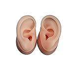 HKFJSH Simulations-Silikon-Ohr-Modell, 1 Paar weiches Silikon-künstliches Ohr-Modell, Langer Gehörgang, tiefer Gehörgang, Requisiten zum Üben des Ohrpickens