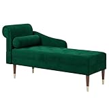 Vesgantti Velvet Chaiselongue, Indoor Schlafsofa mit linker Armlehne und Lendenkissen, Lounge Sofa gepolsterte Recamiere für Wohnzimmer, Schlafzimmer und Büro, werkzeuglose Montage