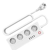 Sttejlbho Elektrische Steckdosen WiFi Smart Power Strip 4 USB-Anschlüsse Unterstützen Schnelles Laden EU-Stecker