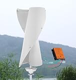 KX-ENERGIE 400W Windgenerator Freie Energie, 12V 24V Vertikal Windkraftanlage Generator, Levitation Vertikaler 3-Phasiger Windrad Aluminiumlegierung Spiralblatt mit MPPT Laderegler