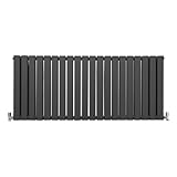 Paneelheizkörper Flachheizkörper Design Heizkörper Heizung 60cm x 140cm Anthrazit Grau Horizontal Heizgerät Doppellagig Wandheizkörper Küche Wohnzimmer Badezimmer Reinigungsbürste und Befestigungsset