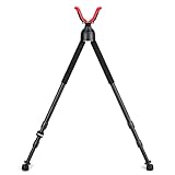 Zeadio Drehbarer Zweibein-Stockstütze mit Schaumstoffgriff hoher Dichte, Twist-Style-Verriegelungsbein und 360° schwenkbarem V-Joch-Ruhekopf, 71 cm bis 130 cm