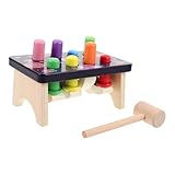 BESTonZON Holzspielzeug für Kleinkinder Klopfbank mit Tieren Lernspielzeug Hand Augen Koordination und Feinmotorik Interaktives für Eltern Frühen Bildung