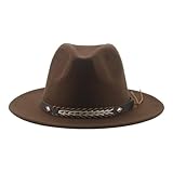 WUFANGBU Fedora Trilby Filzhut Hut Zylinder Cowboyhut Filzhut Cowboyhut Reisehut M(56-58Cm) Kaffee