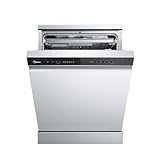 Midea SF 7.60NW14B Geschirrspüler 60cm Freistehend & Unterbaufähig, 14 Maßgedecke, 8 Programme, Spülmaschine 60 cm mit WIFI, 42 db, Hygienepflege+, Dualzone Wash, Extra Trocknen