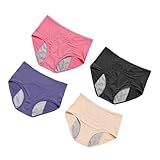 LRXIYODE 4 Stück Teiliges Damen Periodenunterwäsche Atmungsaktive Elastische aus Gefertigte Auslaufsichere Menstruationsslips mit Mittelhohem Angenehm und Langlebig Zusätzlicher Schutz für
