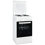 Exquisit Standherd, Standherd 50 cm Breite, Massekochfeld, einfach zu bedienen, 48 l Garraum, Elektro-Standherd 50 cm, EH9-3-090 weiss