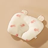 Generisch Babykissen gegen Plattkopf, Babykissen Plagiozephalie Cotton,Baby-Kissen für den Kopf,Atmungsaktives, EIN Plattkopfsyndrom vorzubeugen und zu behandeln,Nackenstütze (Hellgelb)