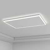 Infrarotheizung Deckenmontage 590 Watt, Infrarot Deckenheizung mit LED Licht Beleuchtung, Infrarotheizung Decke mit Thermostat Fernbedienung, Elektroheizung Heizplatte Heizpaneel Heizkörper 88x63cm