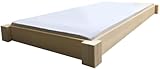 LIEGEWERK Massivholzbett Bodentiefes Designbett 140x200 Bett Holz 140 Holzbett Bettgestell (140cm x 200 cm)