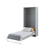 Friderik Concept PRO 3 CP-03 Wandklappbett Vertikal Schrankbett, 90x200 cm (Grau)