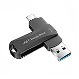 USB C Stick 512GB USB Flash Laufwerk Dual Drive 2in1 FotoStick Externer Speicher für Typ-C Smartphones Tablets Neue MacBook Laptops Computer SDBKB 512GB (Black)