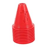 LAPYAPPE 10 Stück Skating Markierkegel Hohe Trainingsmarkierungshütchen für Rollschuhlaufen und Sport für Agilitätsübungen Rot