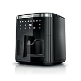 Bosch Heißluftfritteuse Serie 6, XXL 7,2 L Fassungsvermögen, 7 voreingestellte Programme, beleuchtetes Sichtfenster, bis zu 65% schnelleres Kochen, AirFryer in Schwarz, MAF671B0