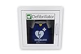 Notfallretter Defibrillator AED Basic, vollautom. Schockauslösung, HLW-Unterstützung inkl. Metallwandkasten & AED Standortwinkel