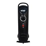 Russell Hobbs RHOFR3001, 650 W, ölgefüllte, tragbare Elektroheizung, 5 Lamellen, schwarz, einstellbarer Thermostat, Sicherheitsabschaltung, 10 m², Raumgröße