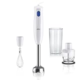 Braun Stabmixer MultiQuick 1 MQ 10.202 M - Elektrischer Stabmixer mit Edelstahl-Mixfuß und EasyTwist System, 3-teiliges Zubehör-Set, 450 Watt, Weiß