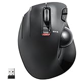 ELECOM M-XT4DRBK Wireless Trackball Mouse for Left-Handed, EX-G Series L Size 2.4GHz 6 Buttons Black