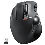 ELECOM EX-G Linkshänder-Trackball-Maus, 2,4 GHz USB Wireless, Ergonomisch, Daumensteuerung, Tracking Roller Ball, 6 programmierbare Tasten, Neigungs-Scroll