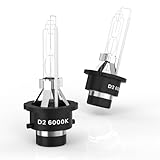Lanuovx 2 Pack D2S Xenon Brenner 6000K Weiß Leicht Bläulich Hervorragende Helligkeit & Sicht Einfacher Einbau Passend für diverse Fahrzeuge