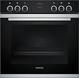 Siemens HE213A0S0 Einbau-Backofen iQ300, Integrierbarer Backofen 60 x 60cm, 3D-Heißluft Plus, varioClip Auszüge, granit Glanz-Emaille, Schnellaufheizung, Schwarz