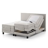 UNIVANDO Boxspringbett elektrisch verstellbar mit Motor - 7 Zonen Durchgehende Taschenfederkernmatratze - TFK Härtegrad H2 - H3 Wendematratze - Verstellbarem Kopf-& Fußteil (beige, 140x200cm)