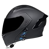 CTHYRRYK Motorradhelm Helm Motorrad mit Bluetooth Klapphelm ECE Zertifiziert Sturzhelm RollerHelm Integralhelm mit Sonnenblende für Herren Damen Erwachsene, L(Large)