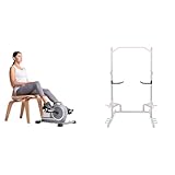 Sunny Health & Fitness Magnetic Under Desk Mini Exercise Cycle Bike, Dual Function + Power Rack and Cage Add-on Attachment Accessory