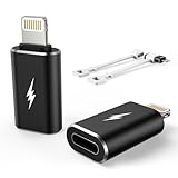 TechMatte USB C Typ C auf Lightning Adapter 12W Ladeadapter kompatibel mit iPhone 14 und früheren Modellen, iPad iPod AirPods, Nicht geeignet für Kopfhörer / OTG Android Support Anti-Verlust-Funktion