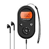 UMUTOO Tragbares AM/FM-Radio, Wiederaufladbares Transistorradio, Mini Weltempfänger Radio mit Lanyard, Schlaf Timer, Kopfhörer für Reisen, Camping.