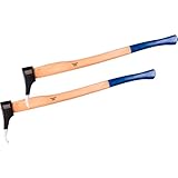 Germania Sappie Set 2 Stück - 550g Sappiekopf - 80 cm Stiel aus Eschenholz - Wendehaken für Holz - Forstwerkzeug Fällheber Holzheber
